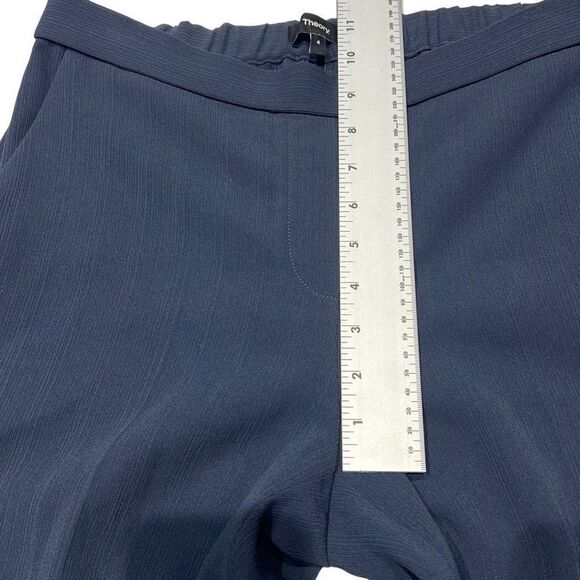 Theory Womens Mid-Rise Flat Front Pull-On Straight Leg Cropped Pants Navy Size 4 - Picture 6 of 7
